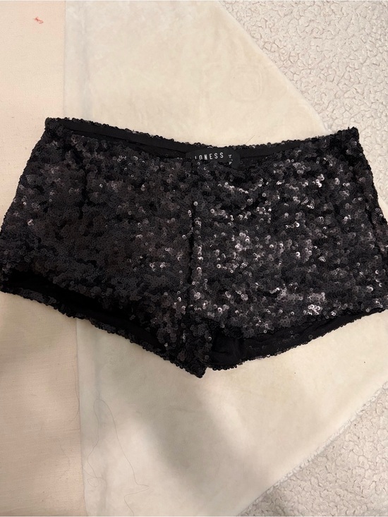 Lioness Pants - Lioness Sequin Mini Shorts in Black